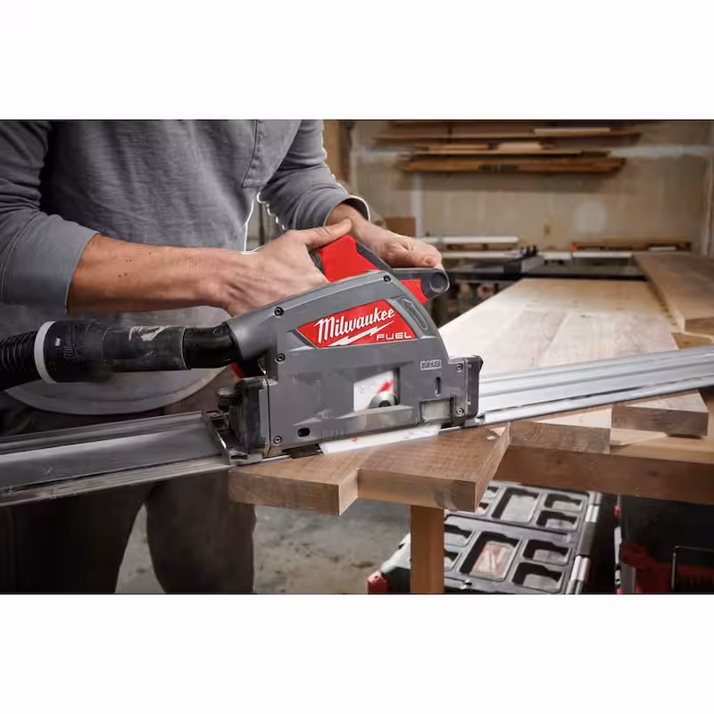 M18 FUEL 18V Lithium-Ion Cordless Brushless 6-1/2 in. Plunge Cut Track Saw with 55 in. Track Saw Guide Rail