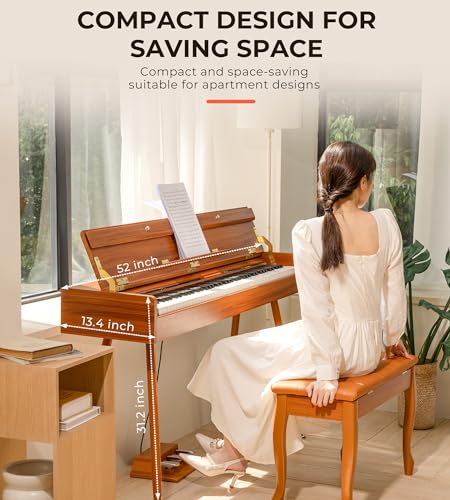 Digital Piano 88 Key Weighted Keyboard, Full-Size Electric Piano For Beginners, Piano 88 Keys Supports Usb-Midi Connecting, With Sheet Music Stand
