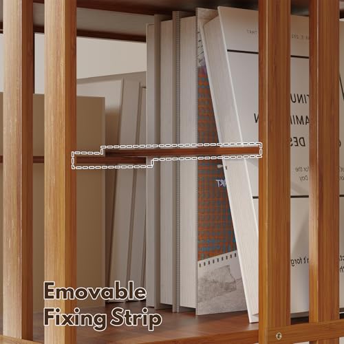 Rotating Bookshelf Tower, 360 Display Spinning Bookcase, Bamboo Bookshelf Floor Standing Storage Rack