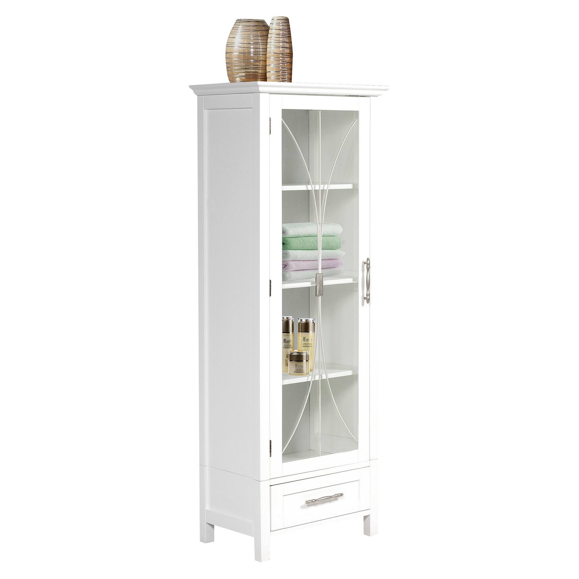 Elegant Home Fashions Delaney 1-Door Linen Cabinet, White