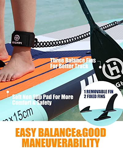 Highpi Inflatable Stand Up Paddle Board Premium SUP Accessories, Backpack, Wide Stance, Surf Control, Non-Slip Deck, Leash, Paddle and Pump