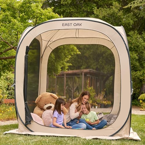 EAST OAK Screen House Tent Pop-Up, Portable Screen Room Canopy Instant Screen Tent 10 x 10 FT with Carry Bag for Patio, Backyard