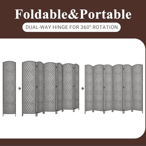 Room Divider, Room Dividers and Folding Privacy Screens, 16in Privacy Screen, 6 Panel Temporary Wall Partitions, 6ft Space Separation Panel Screen