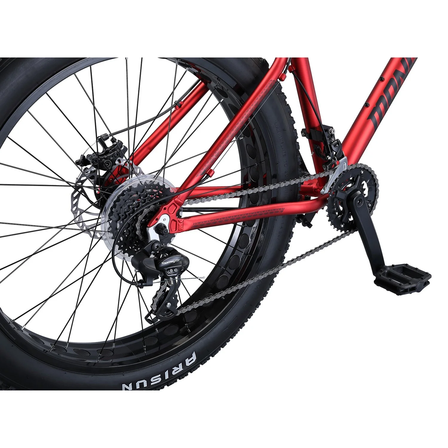 Mongoose Argus TRX Fat Tire Mountain Bike, 26-Inch Wheels, 16 Speeds, Red