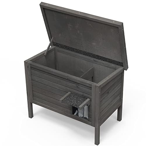 GDLF Outdoor Feral Cat House Heated Cat Shelter with 100% Insulated All-Round Foam Weatherproof for Multiple Felines 34.5"X21.5"x27.2"