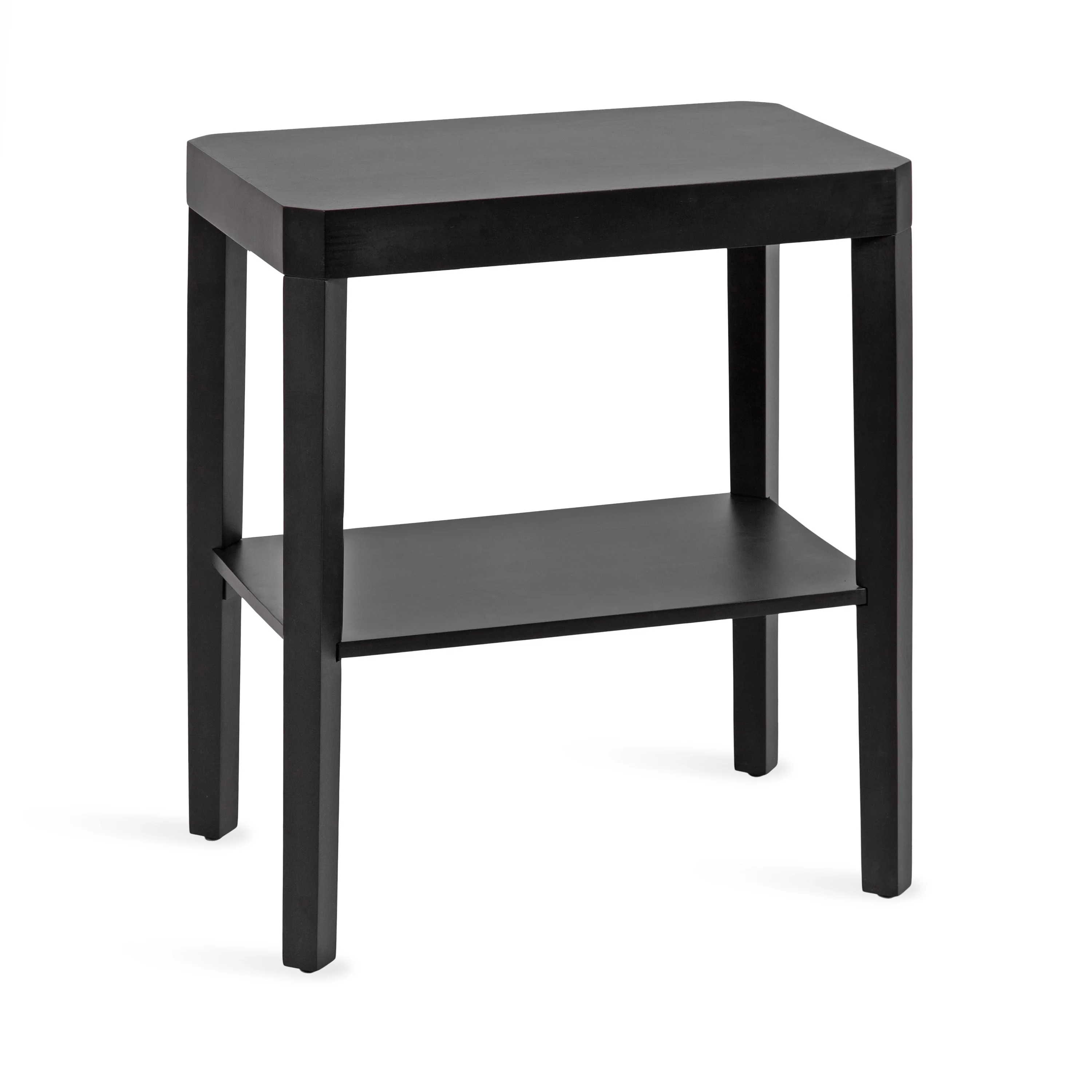 Kate and Laurel Talcott Modern Rectangle Wood Side Table, 22 x 14 x 26, Black
