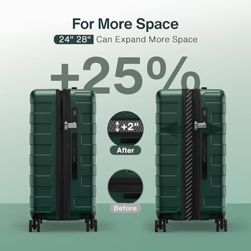 Luggage Sets 3 Piece (3-YEARS VIP SERVICE) Hardside Expandable Ultra Durable 100% PC Lightweight Carry On Travel Suitcase Set with TSA Lock Spinner