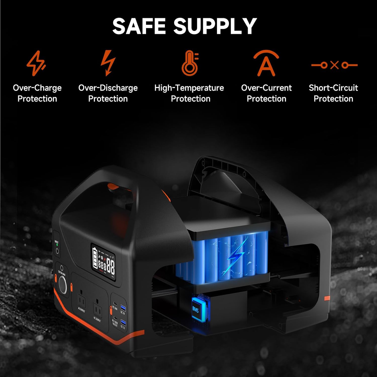 Portable Power Station 600W,293Wh Portable Generator for Home Use