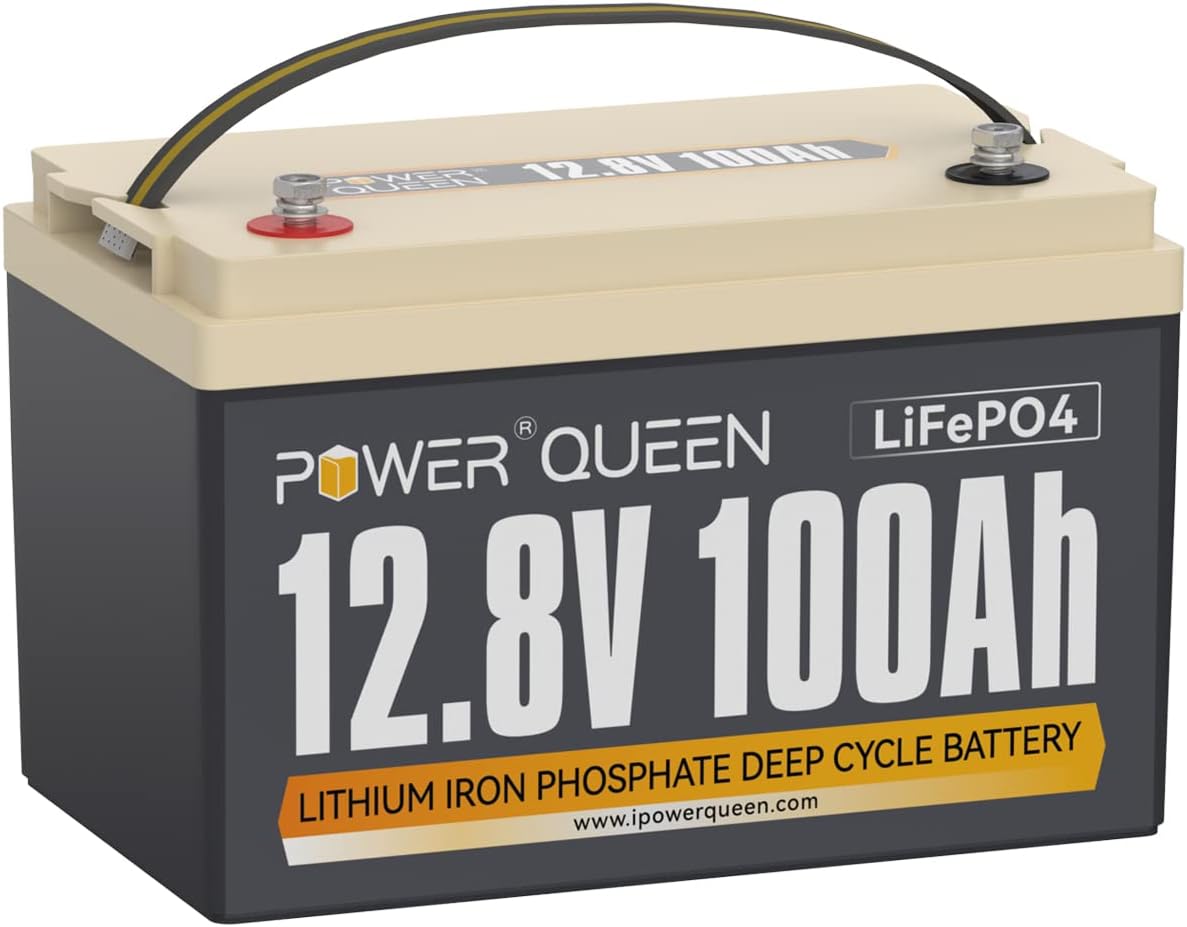 POWER QUEEN 12.8V 200Ah LiFePO4 Battery, 2560Wh Lithium Iron Phosphate Battery, 4000+ Cycles, 10 Years Lifespan, Used for Solar Off Grid, RV Camper