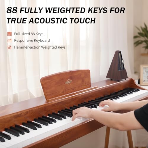 AiJoy Digital Piano 88-Key Weighted Action Keyboard, Home Electric Piano for Beginners with Triple Pedal, Compact Design