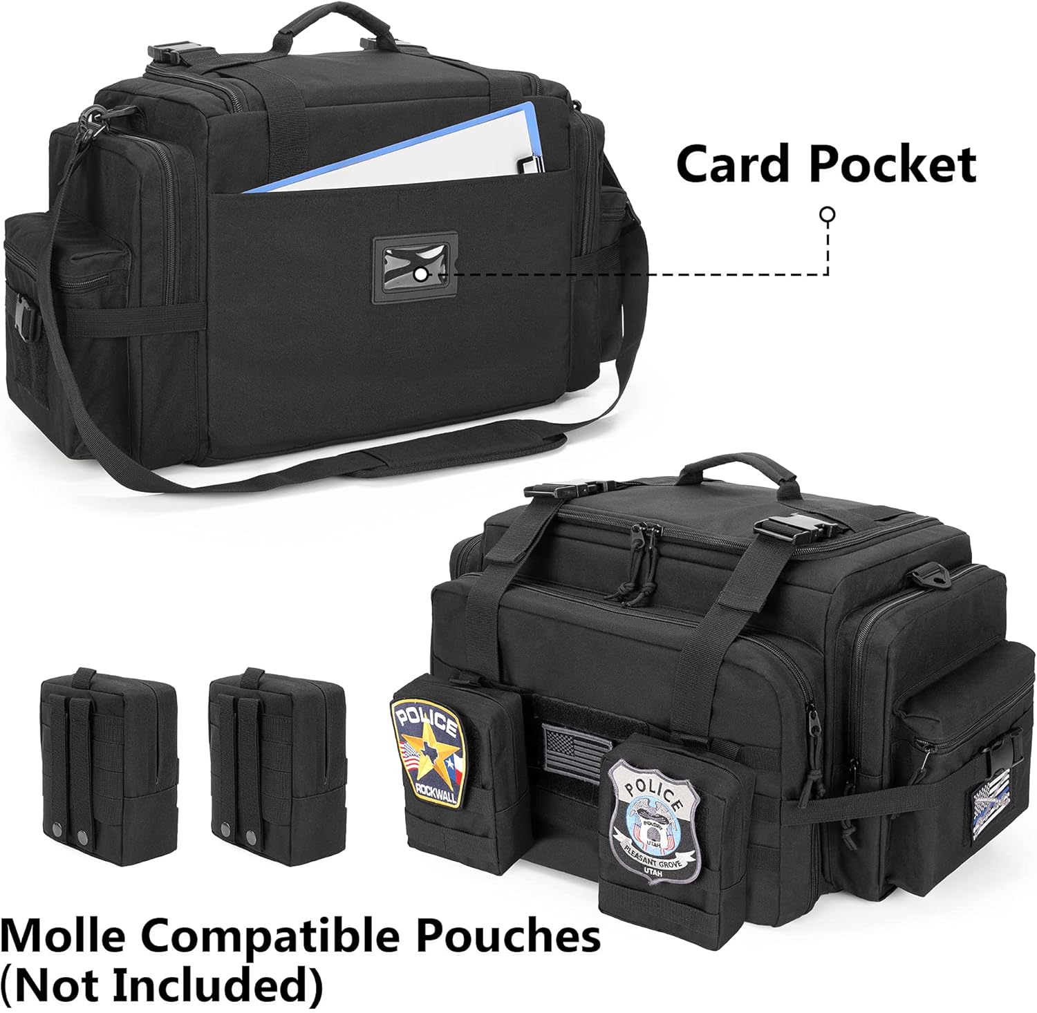 SAMDEW Patrol Bag, Police Gear Bag for Law Enforcement & Police Equipment, Car Front Seat Organizer for Police, Truckers & Travelers