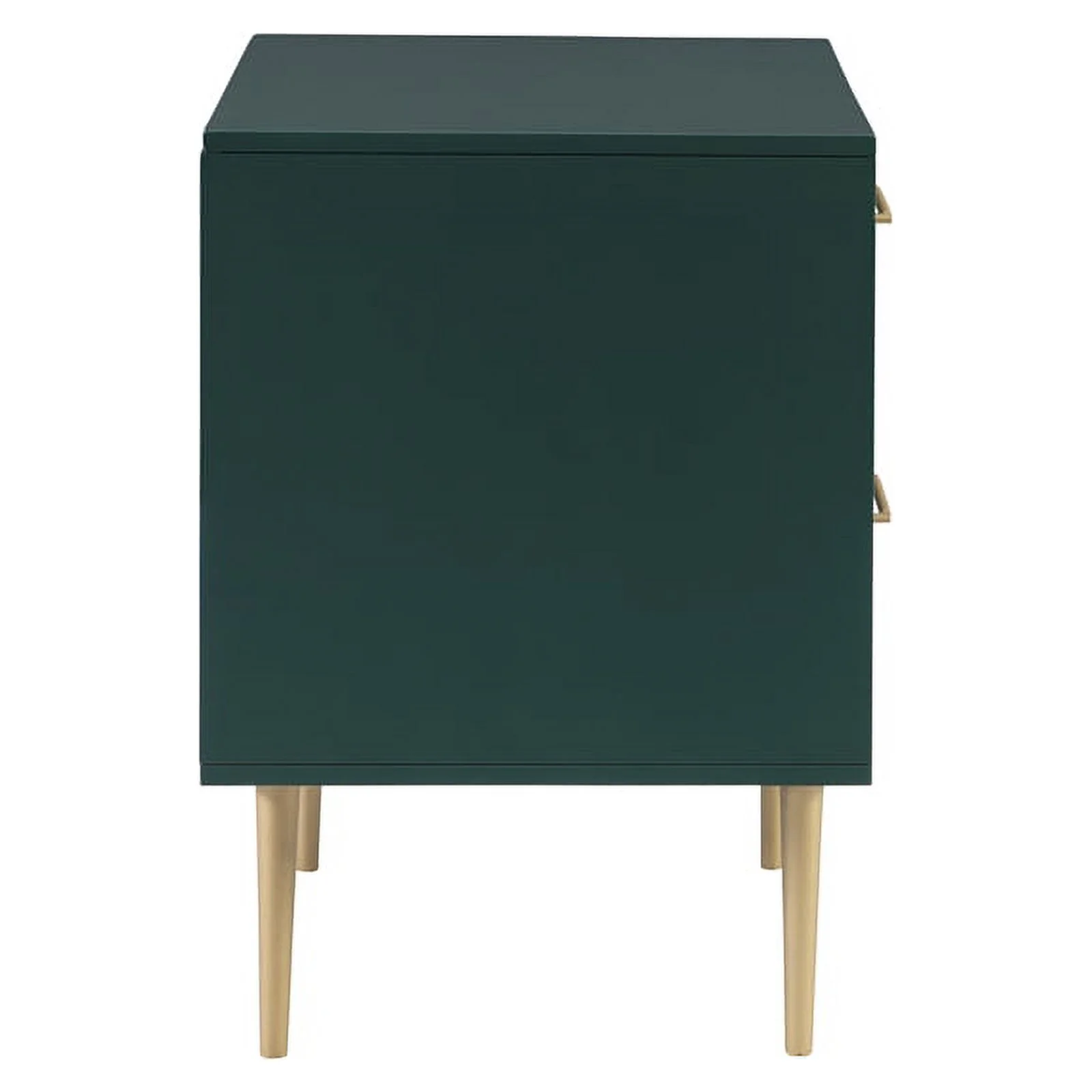 Allora Modern Two Drawer Wooden Nightstand with Two Drawers in Dark Green