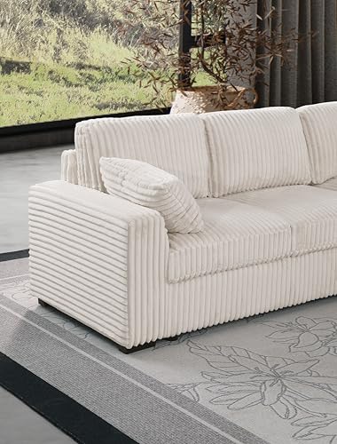 L-Shaped Pull Out Sleep Sofabed,Modern Reversible Sleeper Sectional Sofa Chenille Upholstered Button Tufted Decor with Storage Chaise
