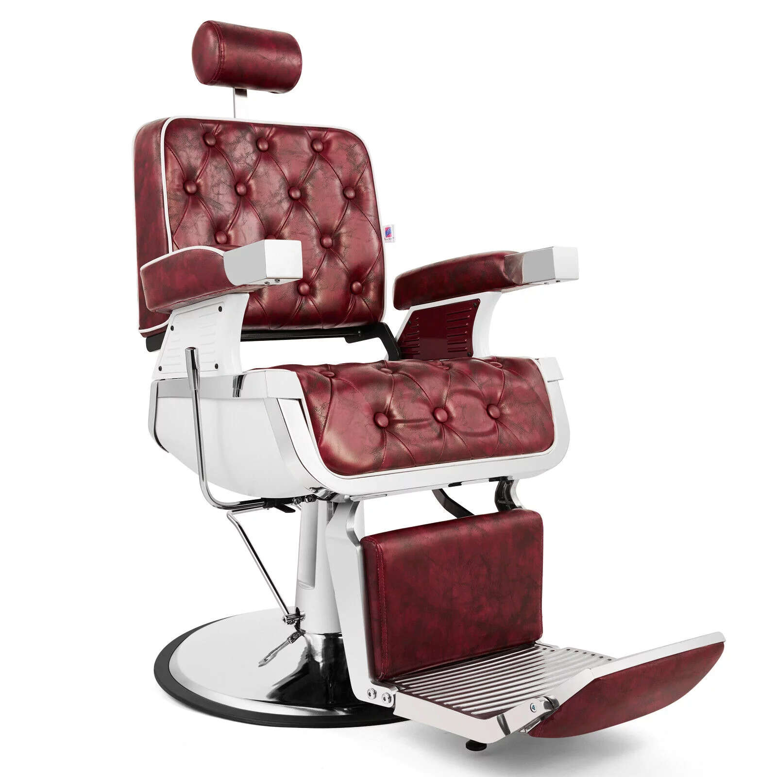 Artist Hand Heavy Duty Salon Recliner Barber Chair Hair Stylist Tattoo Beauty Spa (Red)