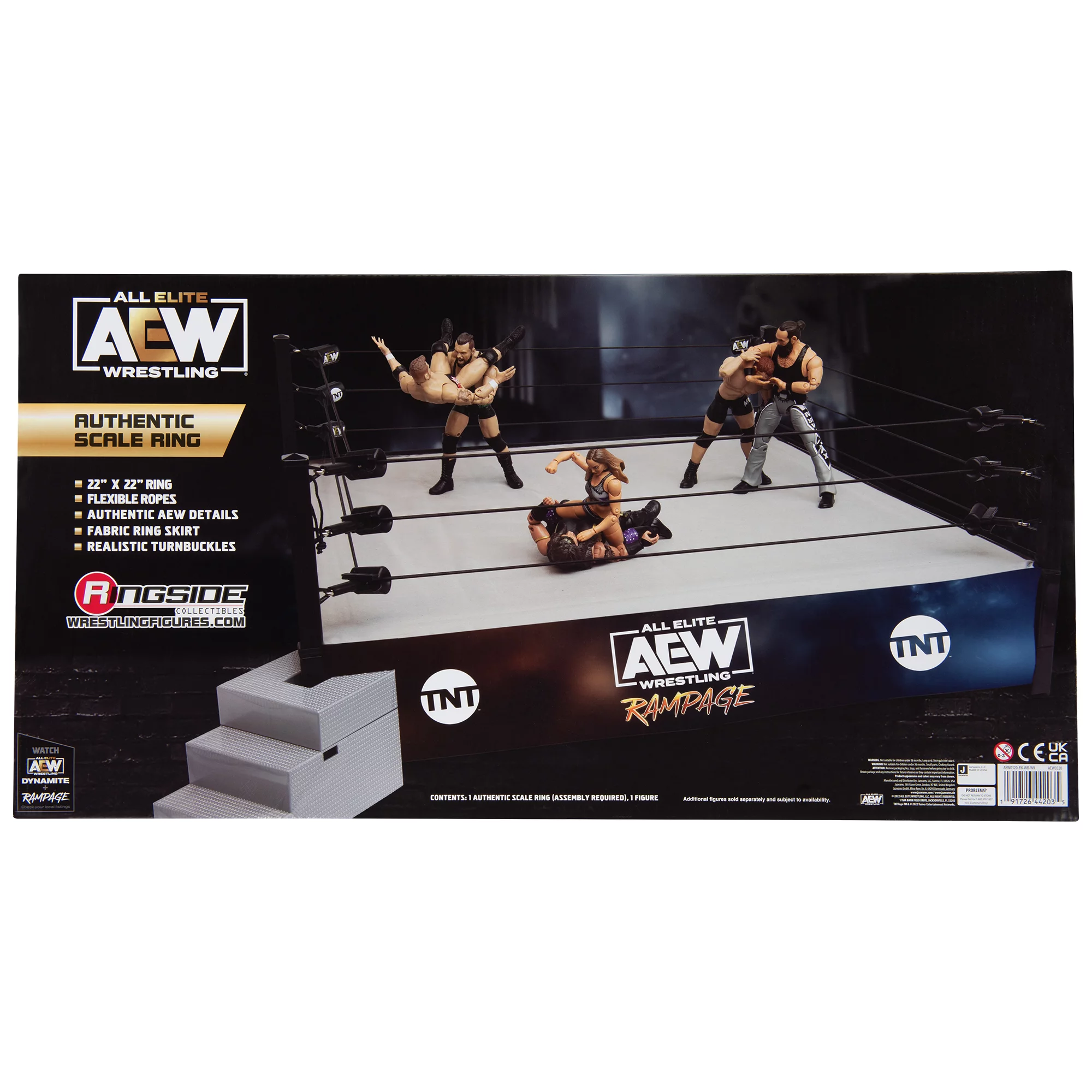 (w/ Sting) AEW Rampage Authentic Scale Ring Playset - Ringside Exclusive Jazwares AEW Toy Wrestling Action Figure Playset