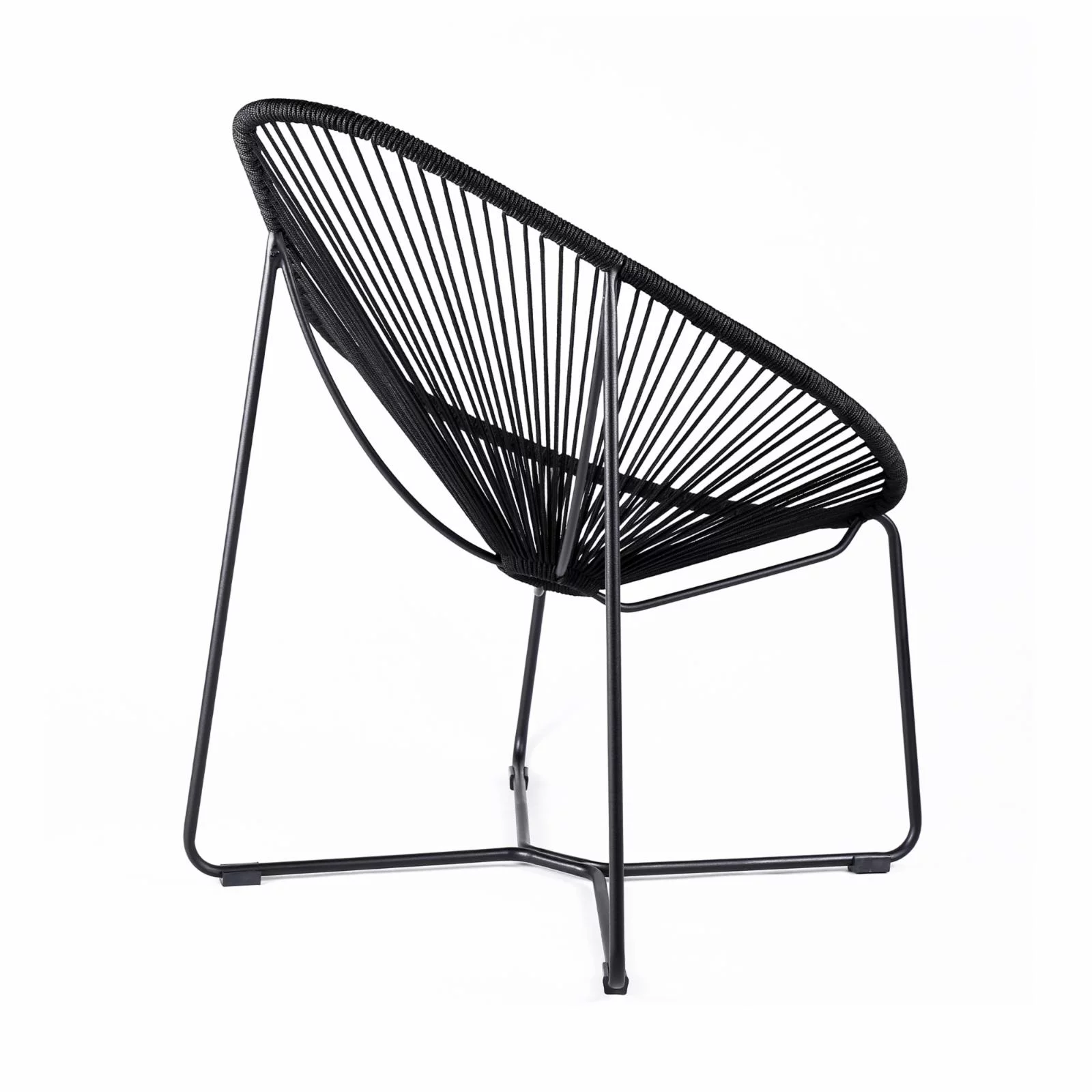 Armen Living Acapulco Indoor Outdoor Fabric Lounge Chair in Green/Black