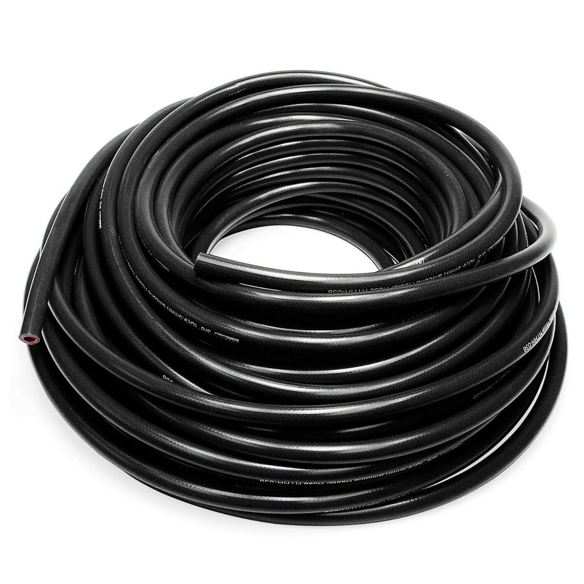 HPS High Temp 1/8x22 ID(3mm)Reinforced Silicone Heater Hose Black-100 Feet