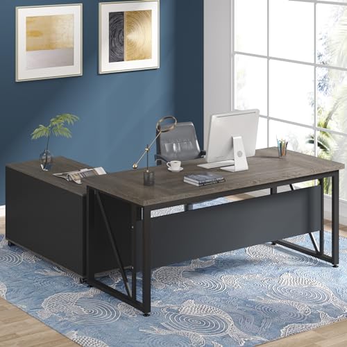 Tribesigns 63 inches Executive Desk and 47" lateral File Cabinet