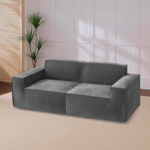 Marsail 142" Oversized Deep U Shaped Modular Sofa, Corduroy Cloud Couches with Deep Seats and High-Back Design
