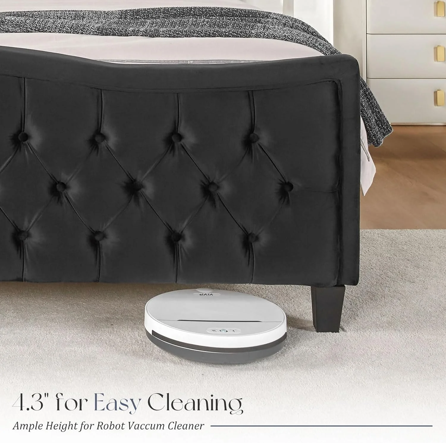 HOWE Queen Size 52.9" Tall Platform Bed Frame