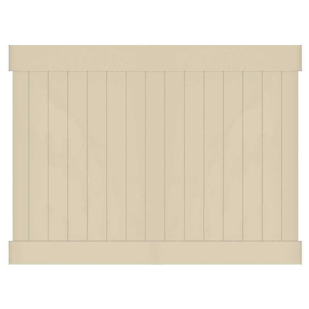 Veranda Linden H x 8 ft. W White Vinyl Privacy Fence Panel Kit