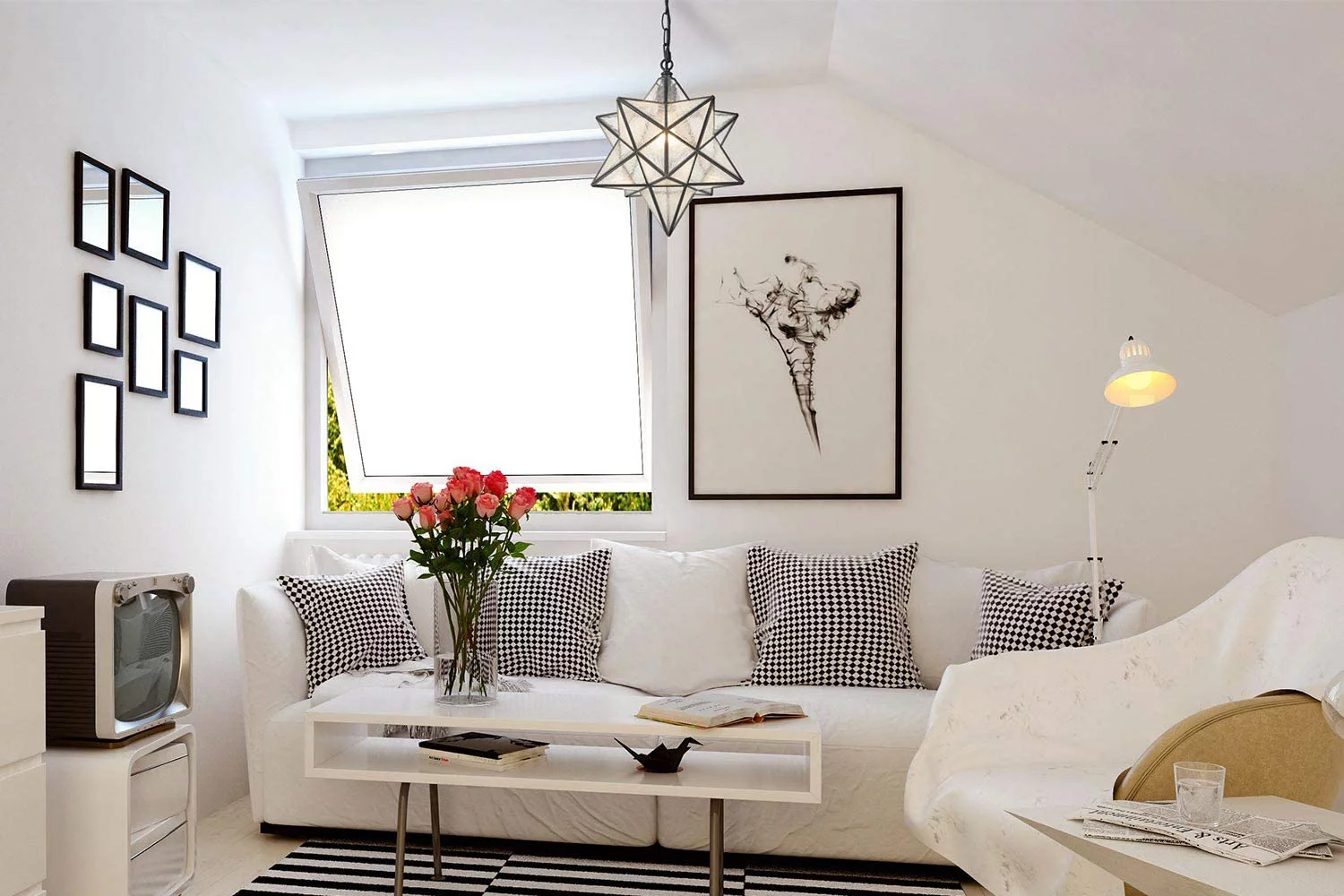 Milano  Moravian Star 14'' Pendant Light Seeded Glass Star Lights with Hanging Chain