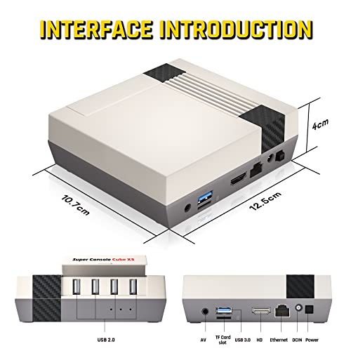 Kinhank Super Console Cube X3 Built-in 60,000+ Games,Retro Video Game Console,EmuELEC 4.5/Android 9.0/CoreE 3 Systems in 1