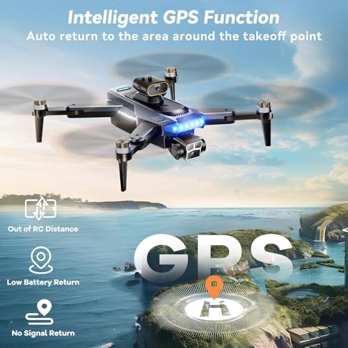 GPS Drones with 4K Camera for Adults Under 249g, P17 Drone with Brushless Motor 5G Transmission, 3 Batteries, Follow Me, Smart Return Home