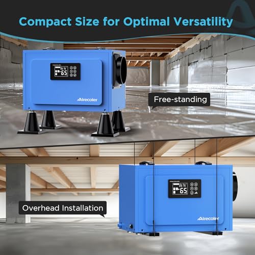 125 Pints Commercial Dehumidifier for Crawl Spaces & Basements with Drain Hose, Industrial Grade Water Damage Restoration for up to 6,000 sq ft
