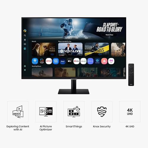 Samsung 43&rdquo; Smart Monitor M7 (M70F) 4K UHD Display, Samsung Vision AI, Smart TV Apps, Gaming Hub, USB-C, HDMI and USB-A, Black, LS43FM702UNXZA