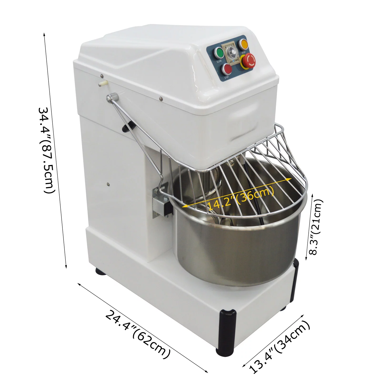 EQCOTWEA Commercial Dough Mixer Food Mixer Dough Kneading Machine Electric Double-speed