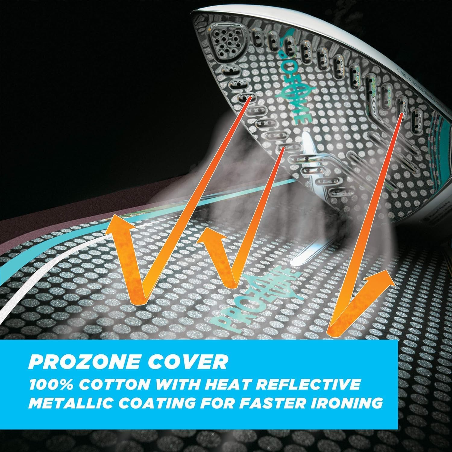 Minky Homecare Ergo Plus Prozone Ironing Board Made in UK Freestanding Full Size Iron Table with Heat Reflective Cover