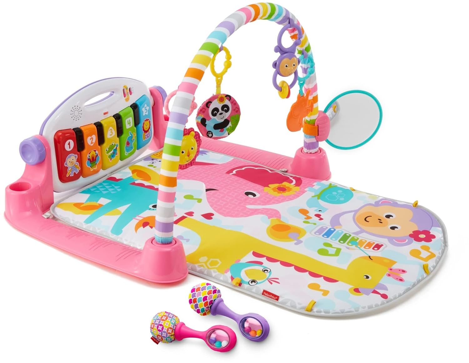 Fisher-Price Deluxe Kick and Play Piano Gym and Maracas [Amazon Exclusive]
