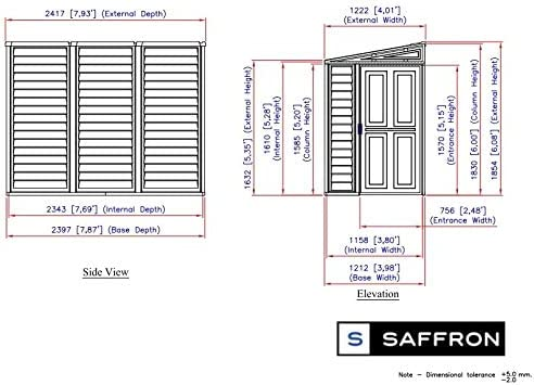 Store More Saffron Lean-to 4' x 8' Plastic Shed, Ivory, 4ft x 8ft