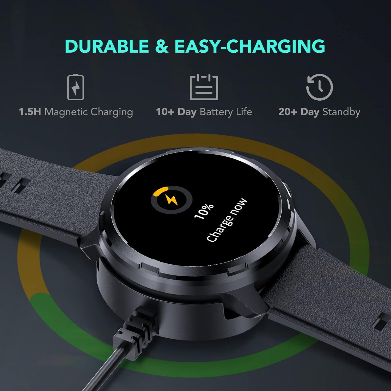 SKG V9C Smart Watch for Men Women, Smartwatch with GPS for Android & iPhone, Fitness Tracker with Heart Rate, SpO2, Sleep Monitor, IP68 Waterproof