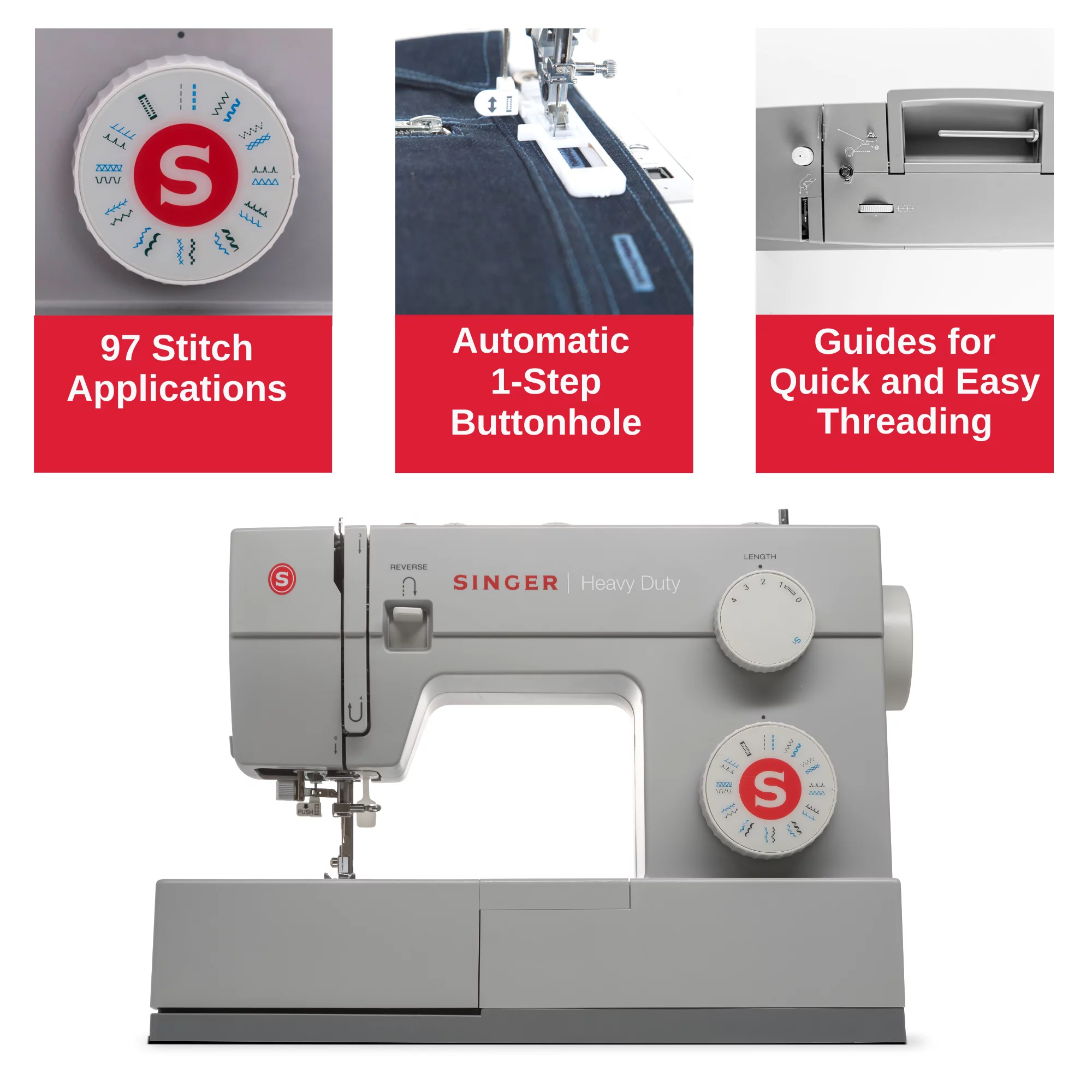 SINGER® Heavy Duty Value Bundle - 44S Sewing Machine with Presser Foot Kit
