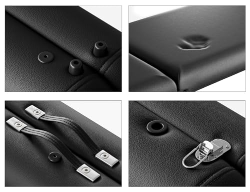 Professional Massage Table Portable 3 Fold Premium Memory Foam Aluminium Leg Hold Up to 1100LBS 8 Heights Adjustable with Carrying Bag Black