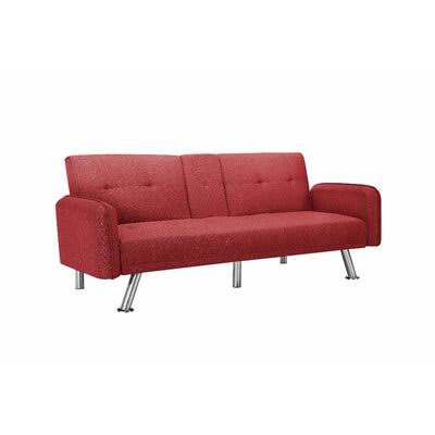 Sarah Sleeper Sofa Latitude Run Fabric: Red Linen Blend