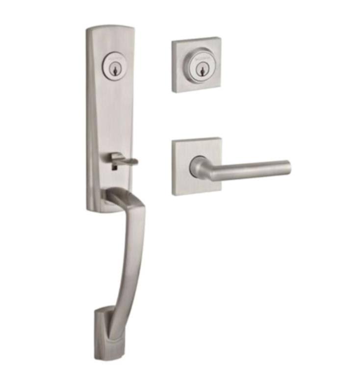 Reserve Miami - Handleset with Right Handed Tube Lever and Contemporary Square Rose in Satin Nickel - DC.MIAXTUB.R.CSR.150 - Bal