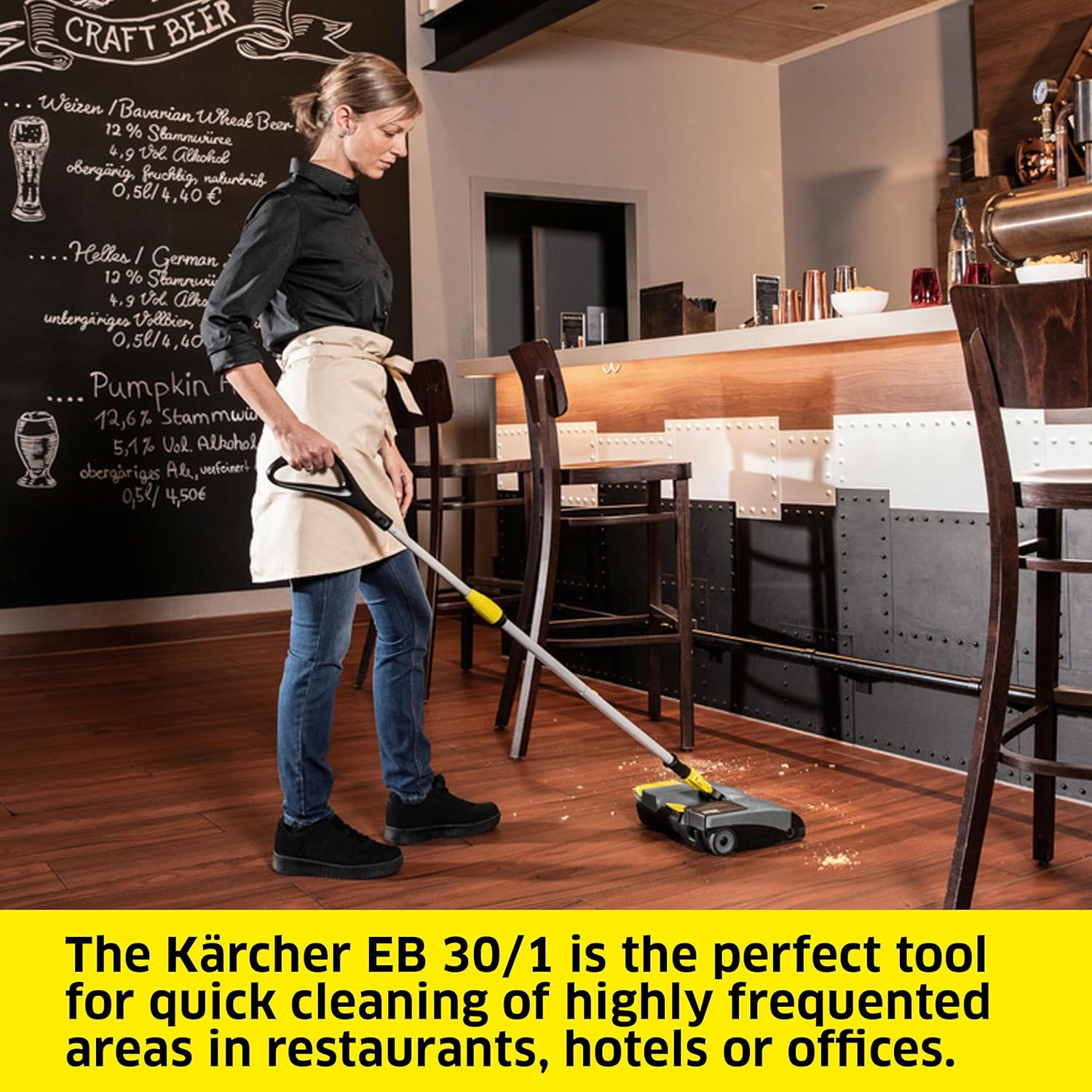 K&auml;rcher - Commercial Electric Floor Sweeper - EB 30/1 - Multi Surface - Compact and Cordless - 12" Working Width