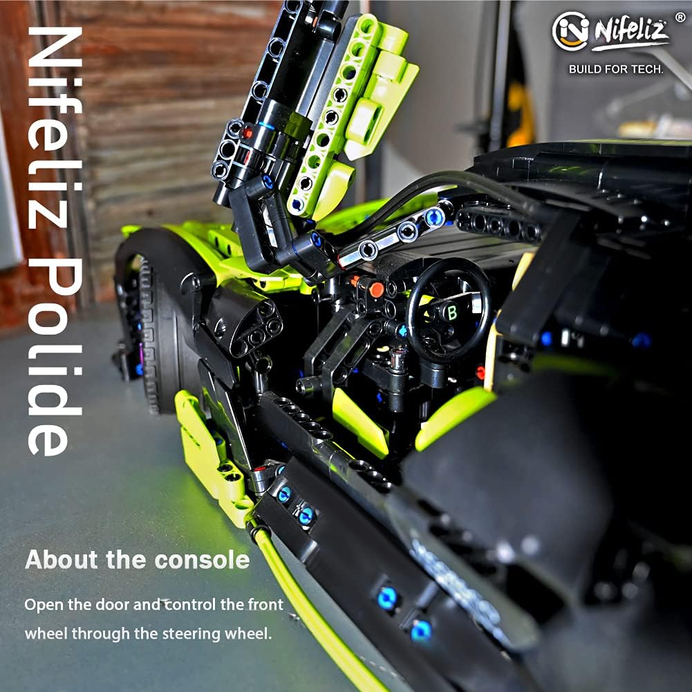Nifeliz Super car Polide MOC Building Blocks and Construction Toy, Adult Collectible Model Cars Set to Build, 1:8 Scale Sports Car Model (3588 Pcs)