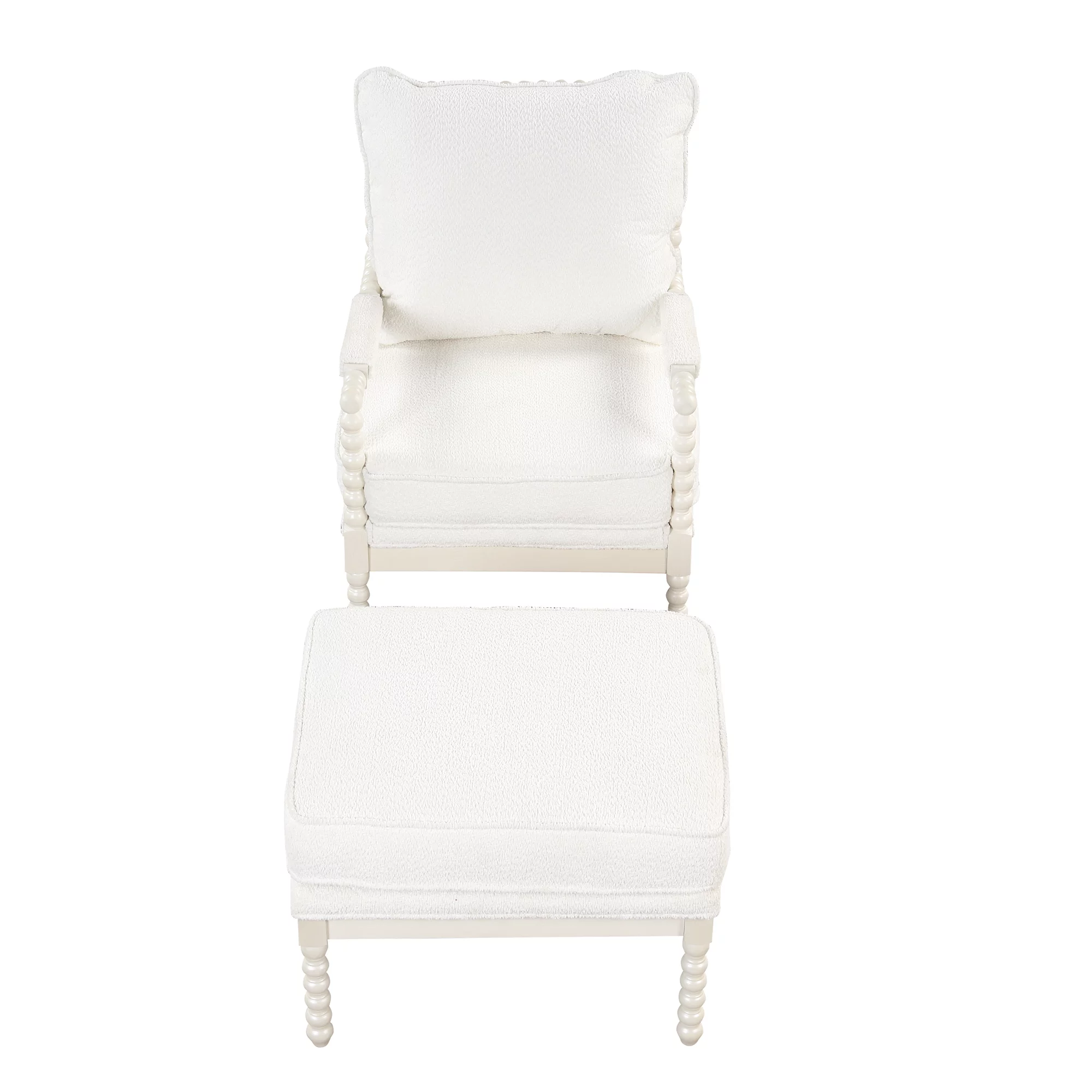 The Spindal Chair Velvet Accent Chair with Ottoman, Modern Lounge Accent Chair with Armrests pad, Reading Chair with Footrest for Small Space