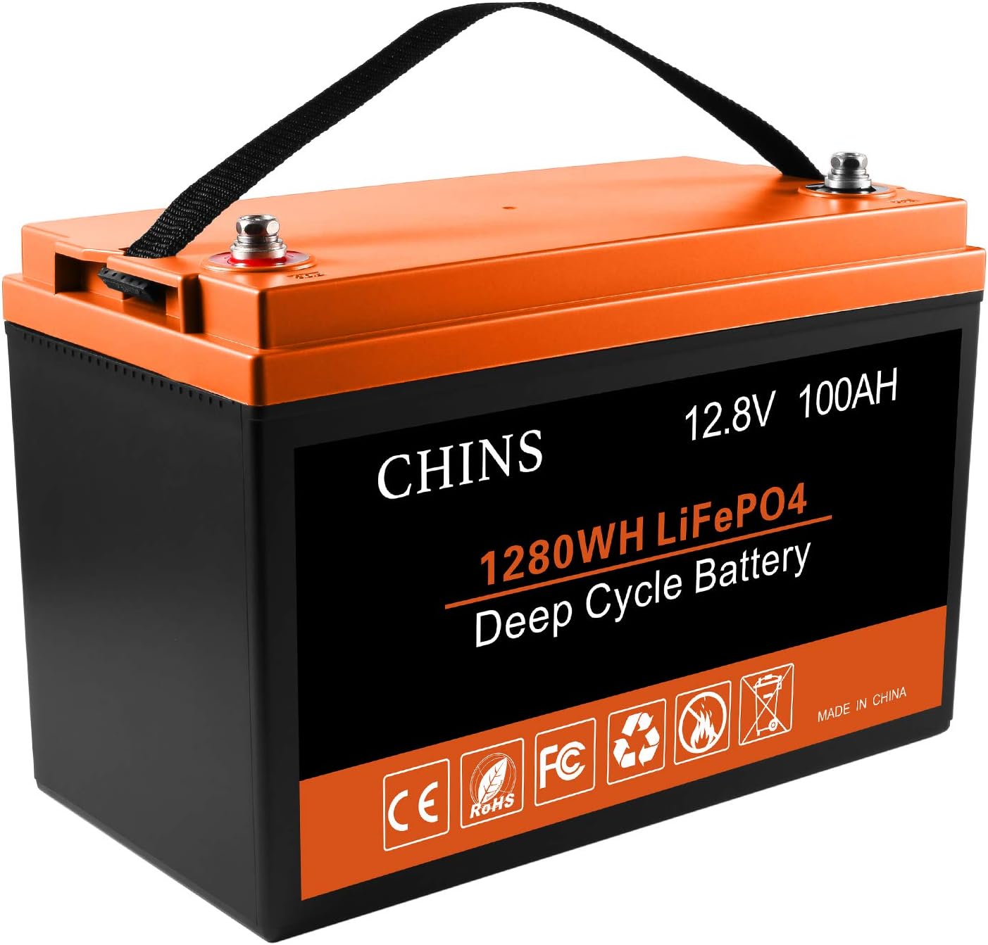 LiFePO4 Battery 12V 100AH Lithium Battery - Built-in 100A BMS, Perfect for Replacing Most of Backup Power, Home Energy Storage and Off-Grid etc.
