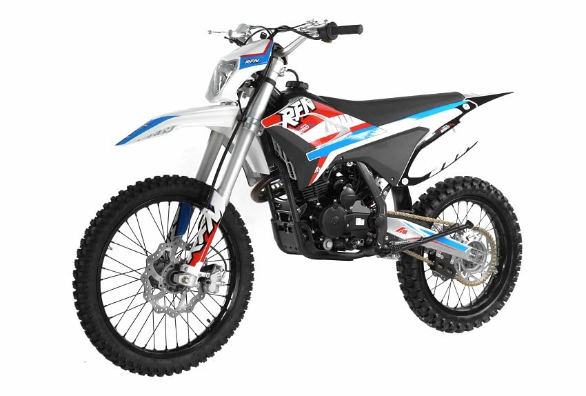 HHH Apollo Thunder 250cc RFN DLX with Headlight and 5 Speed Manual Clutch Thunder Proactive 250 Dirtbike 250cc Bike Racing Dirt Bike Deluxe (Blue)