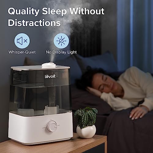 LEVOIT Smart Humidifiers for Bedroom Large Room Home,(6L) Cool Mist Top Fill Essential Oil Diffuser for Baby & Plants,Smart App & Voice Control