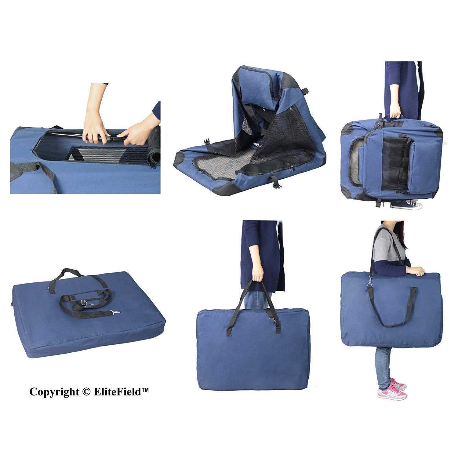 EliteField 3-Door Folding Soft Dog Crate - Pet Supplies online store