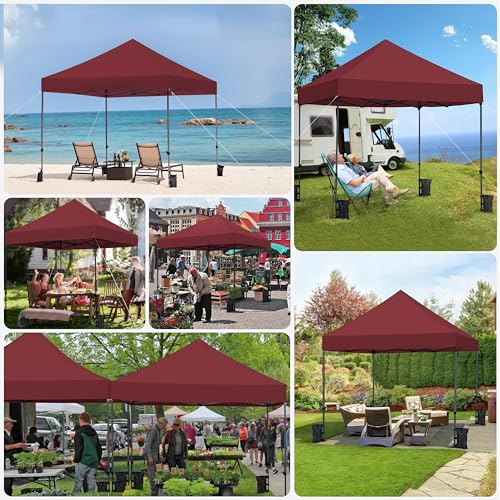 Yaheetech Heavy Duty Pop Up Canopy Tent, 10x20 Commercial Instant Shelter Tent for Wedding, Parties, Adjustable Outdoor Canopy with Wheeled Carry Bag