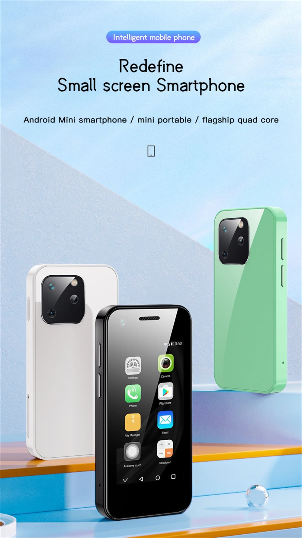 Super Mini Student Smartphone 3G SOYES XS13 Android 6.0 Portable Small Mobile Phone 2.5'' Dual Sim 1GB 8GB Backup Cellphone Lightweight 500mAh 5MP
