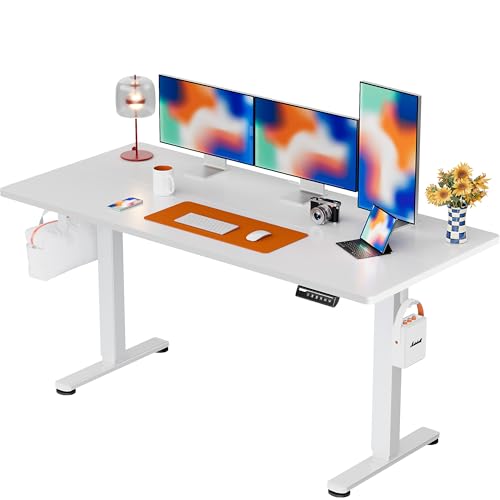 ErGear Height Adjustable Electric Standing Desk, 48 x 24 Inches Sit Stand up Desk, Memory Computer Home Office Desk with Two-Piece Desktop (Walnut)