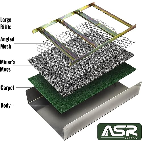 ASR Outdoor Deluxe 50" Aluminum Folding Sluice Box Gold Prospecting Kit, Green
